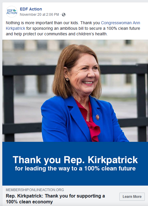 Thank You, Rep. Kirkpatrick