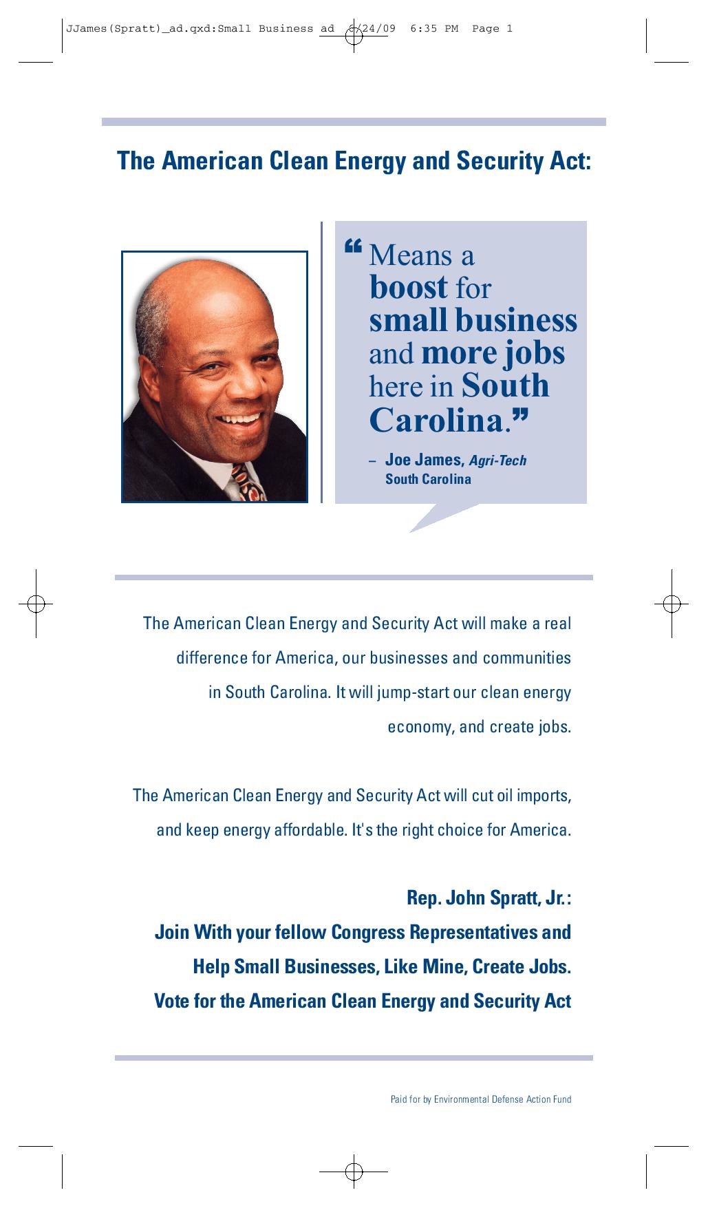 Help Small Businesses Create Jobs: John Spratt Jr.