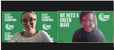 Green Wave volunteers getting out the vote