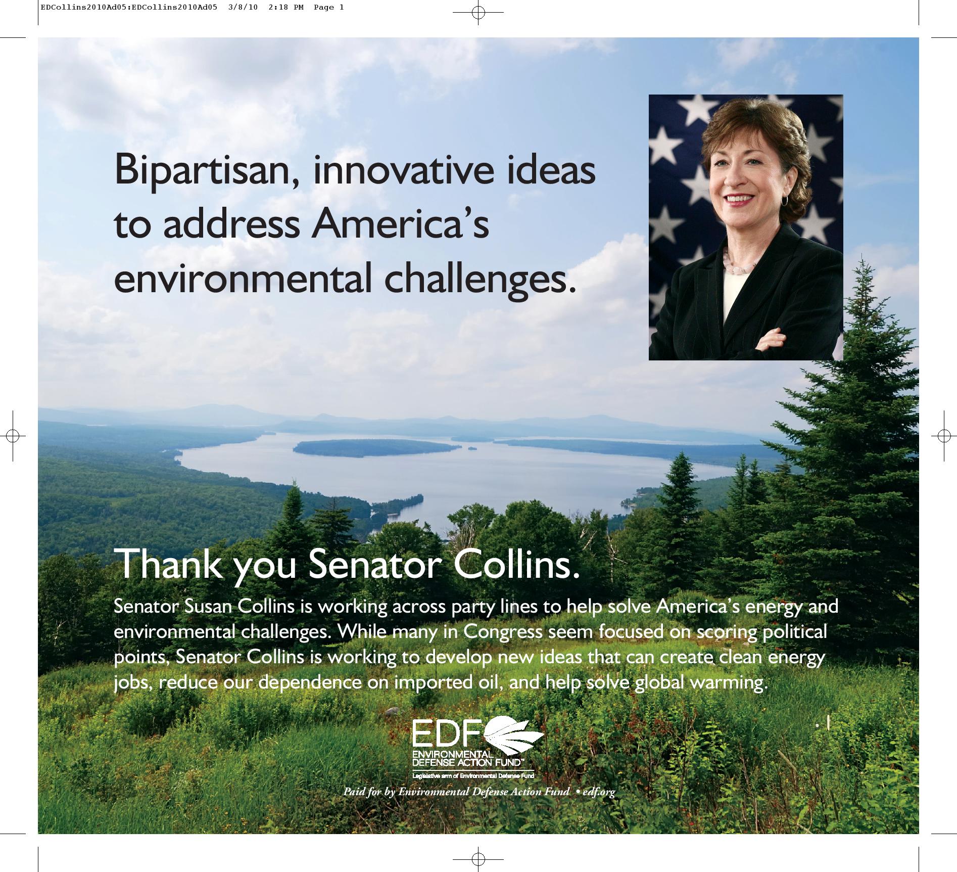 Thank you Senator Collins