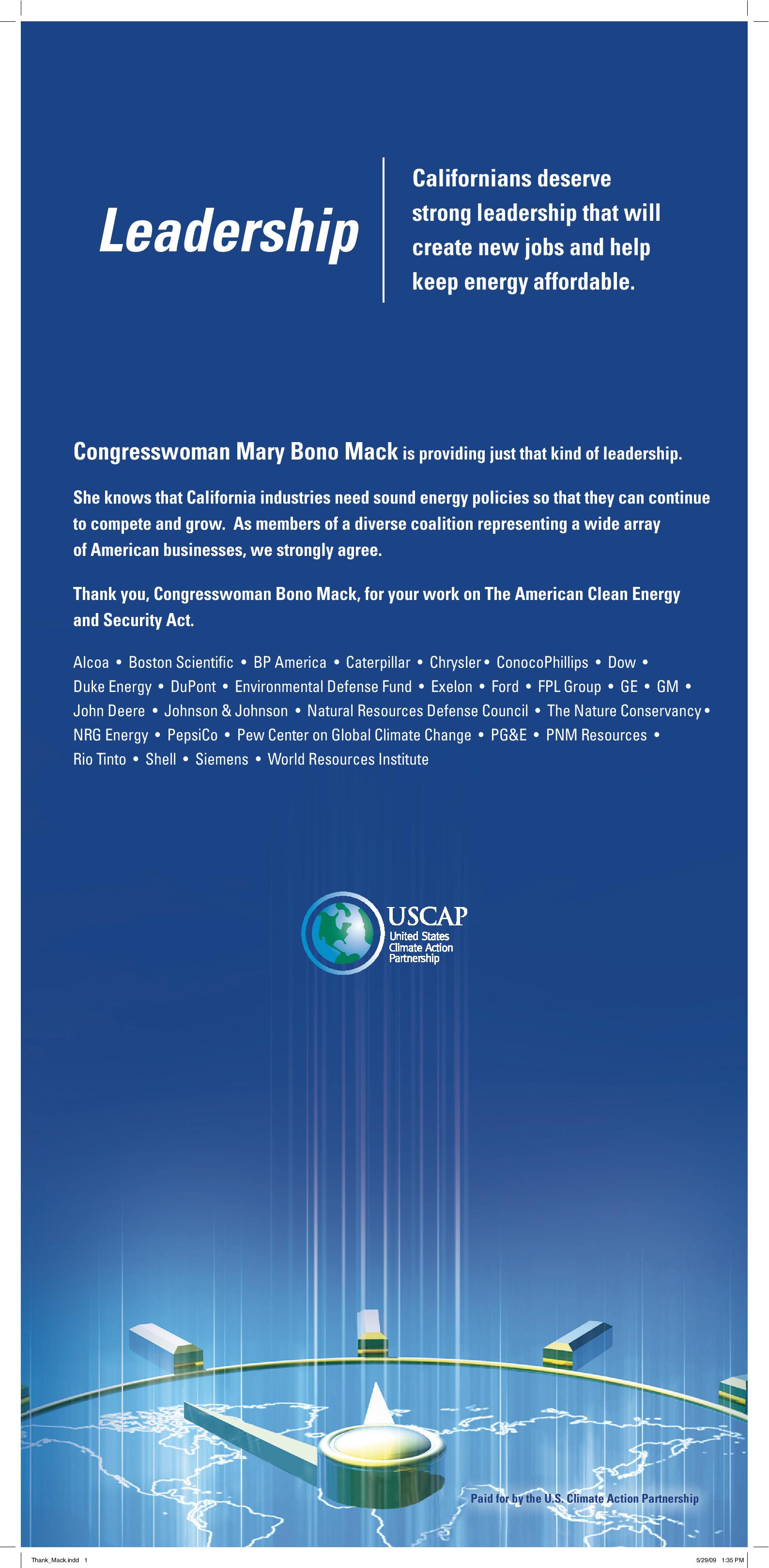 Leadership: Congresswoman Mary Bono Mack