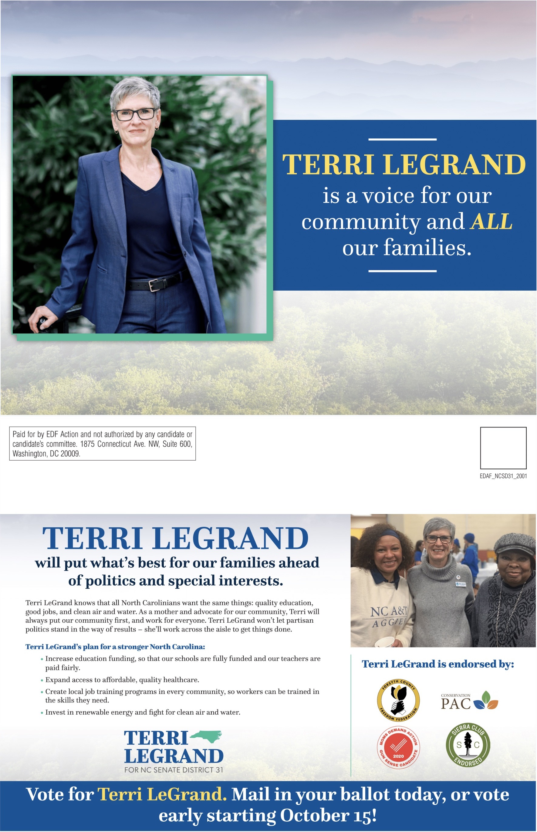 Mail piece for Terri Legrand 