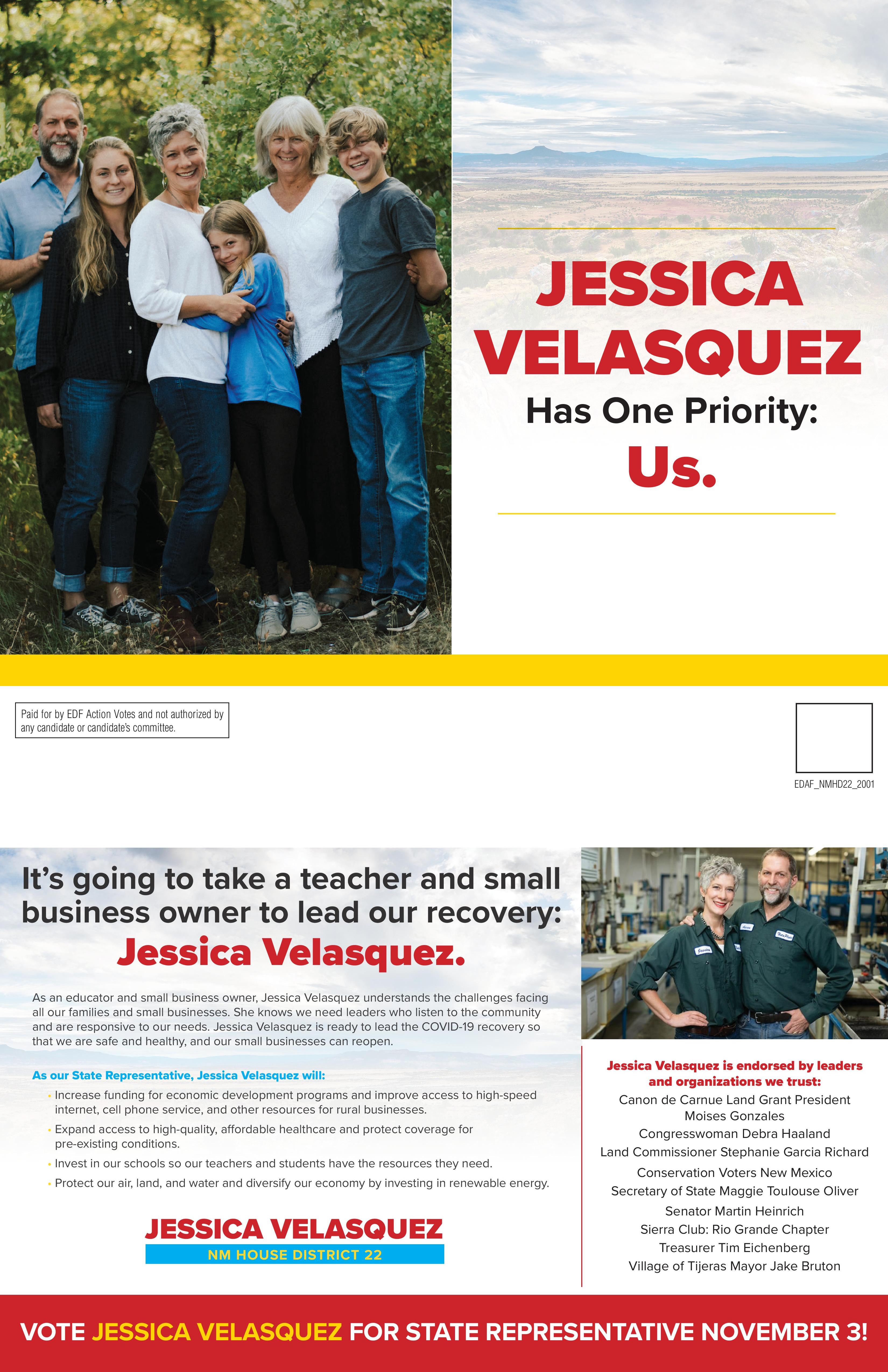 Mail piece for Jessica Velasquez 